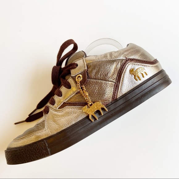 L.A.M.B. Shoes - L.A.M.B Brown Tone Metallic Sneakers size 7.5